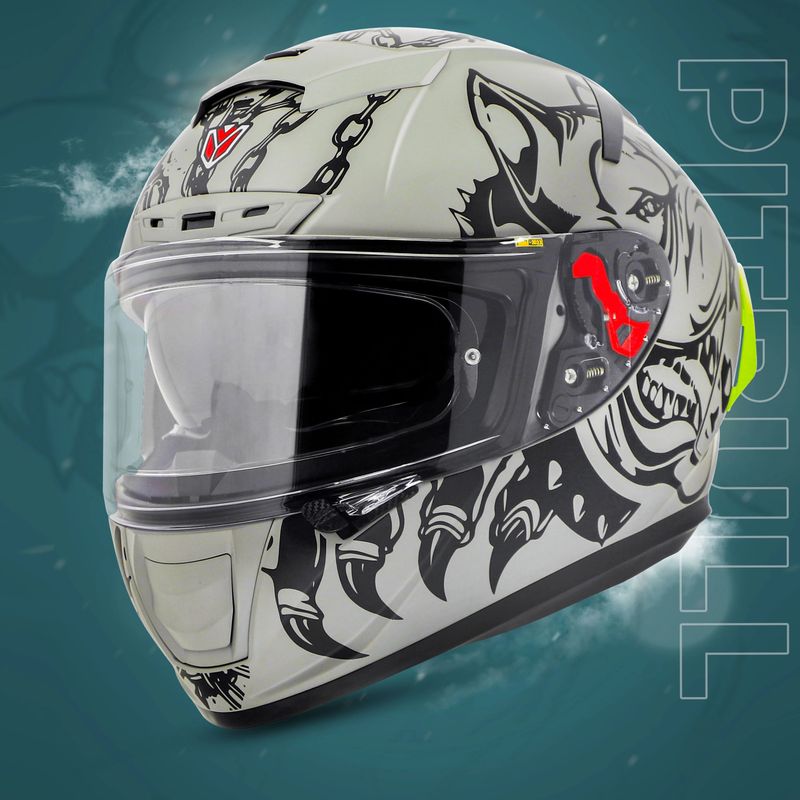 IGNYTE IGN-4 Pitbull Full Face Helmet Glossy Titanium Grey - Image 6