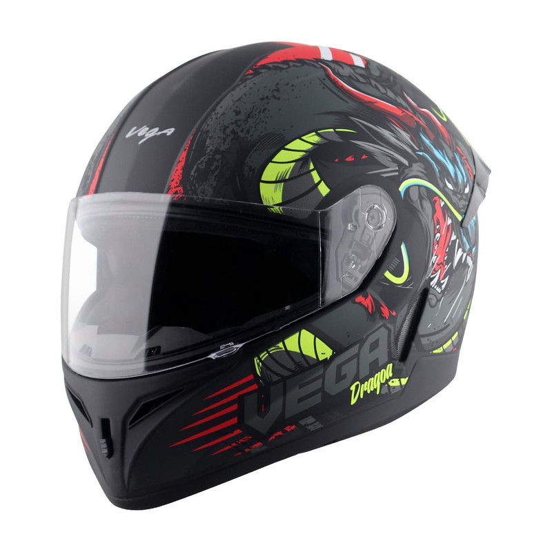 Voyager Dragoa Motorbike Helmet (Dull Black Red)
