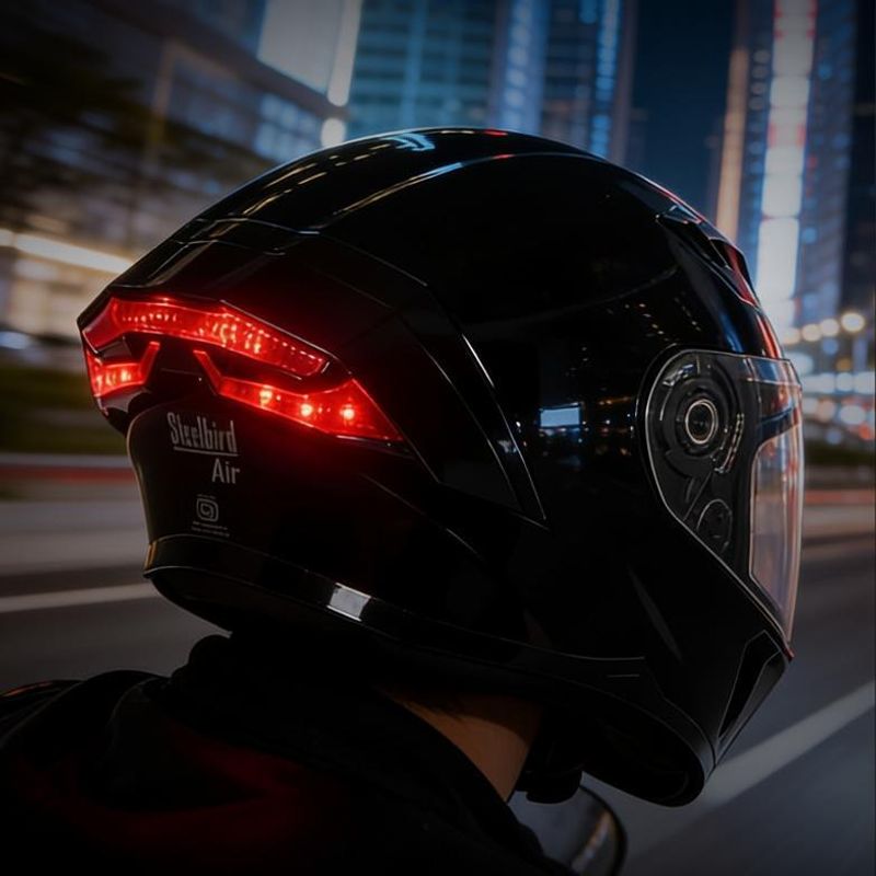 Steelbird Air SBA-11 ISS LT Glossy Black Helmet - Image 2