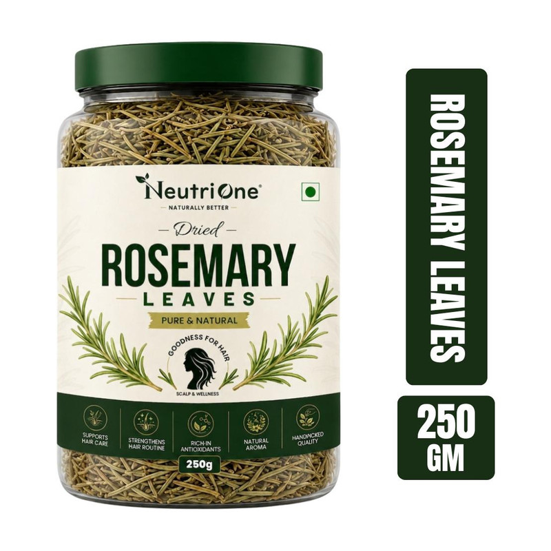 NeutriOne Rosemary Leaves Dried for Hair Growth, Crushed Leaves Seasonings 250g Jar 250 g