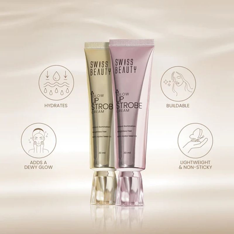 SWISS BEAUTY Glow Up Strobe Cream 30ml Highlighter Pink - Image 4
