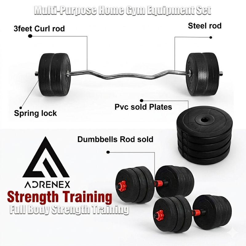 Adrenex 40 kg PVC Weight with 3ft Curl Rod - Image 4