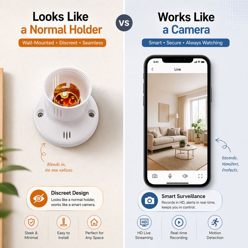 KIFEBITE WiFi 1080P Spy Bulb Holder Camera - Image 5