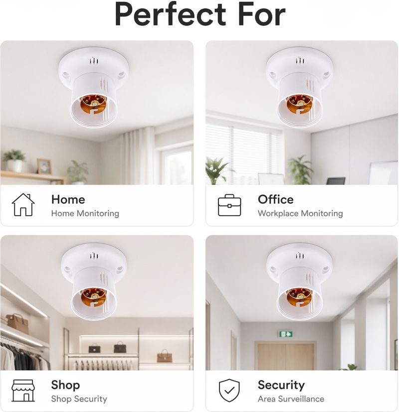 KIFEBITE WiFi 1080P Spy Bulb Holder Camera - Image 6