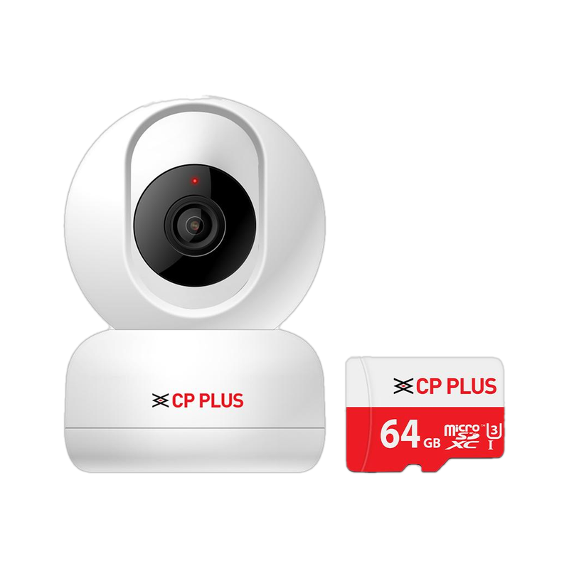 CP PLUS CP-E36AM Smart Wi-Fi Dome Camera with In-box 64gb SD Card & Human Body Detection Security Camera