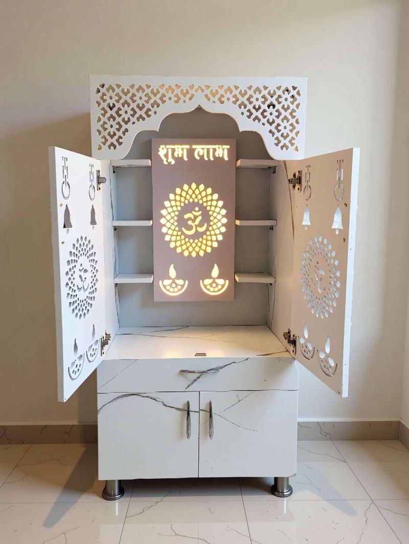 Flipkart Perfect Homes Studio Designer Wooden Temple with LED Light, - Image 4