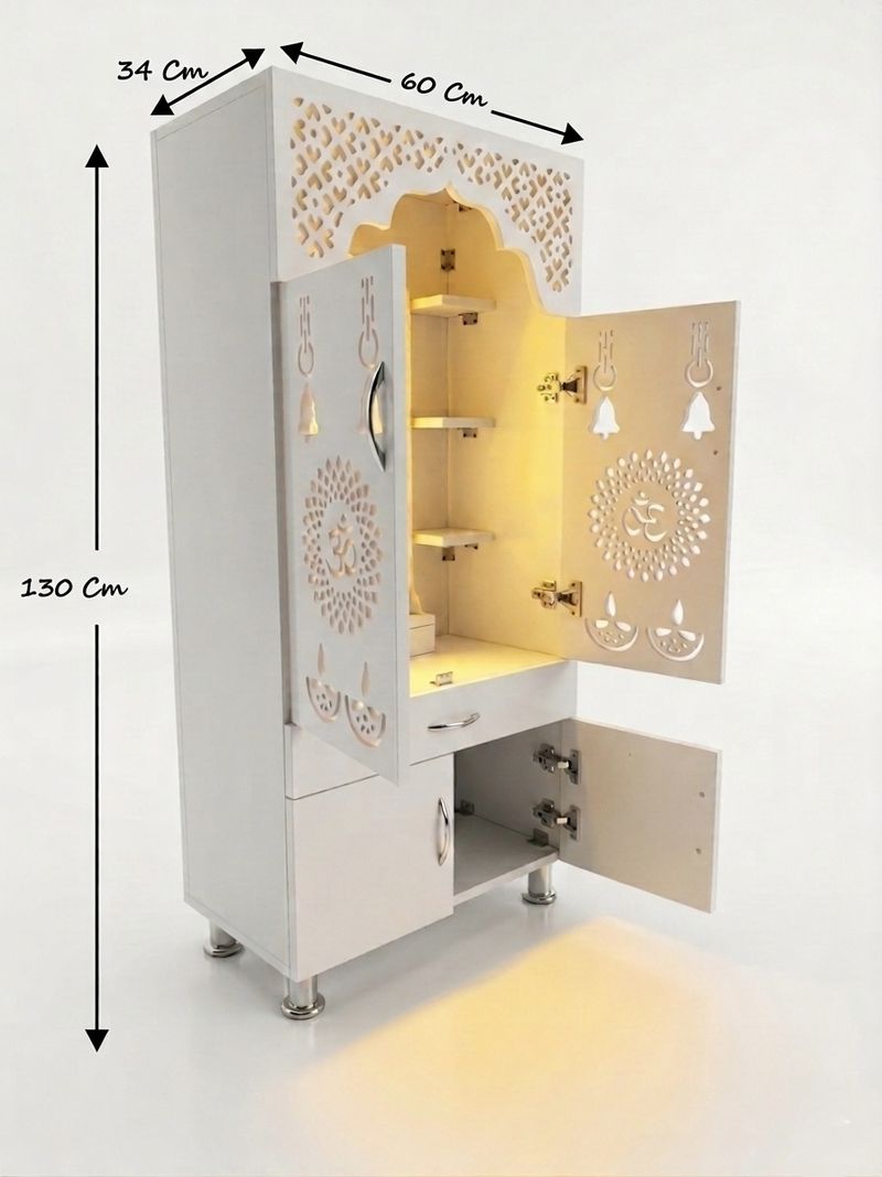 ArhantaCraft Premium Home Temple with LED Light, 130cm - Image 4