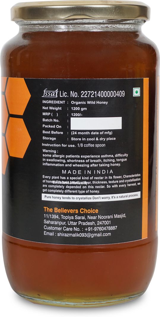 THE BELIEVERS CHOICE Raw Organic Forest Honey, 423g - Image 5