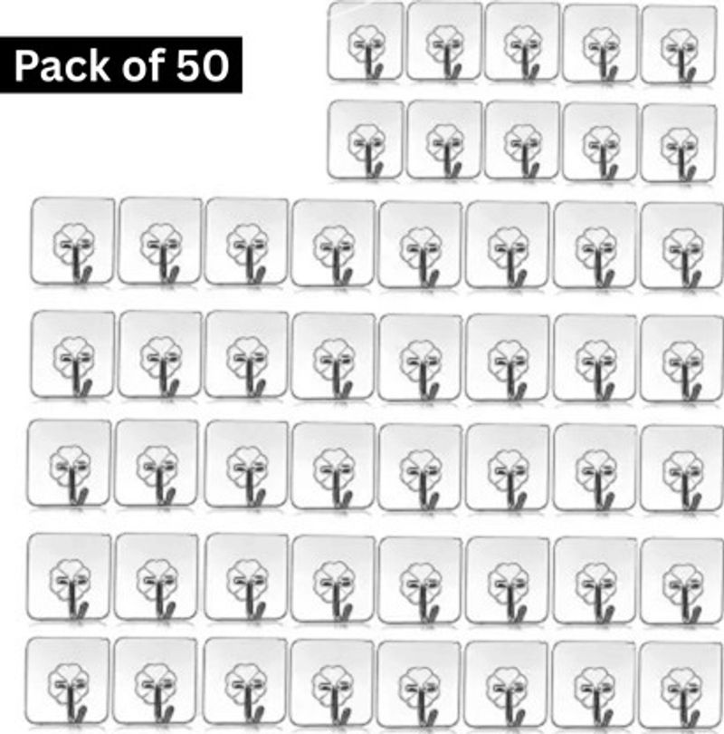 PYORIT Heavy Duty Hooks for Hanging Keys Coats Hats Bags Ceiling Kitchen Accessories Hook 50 (Pack of 50) - Image 2