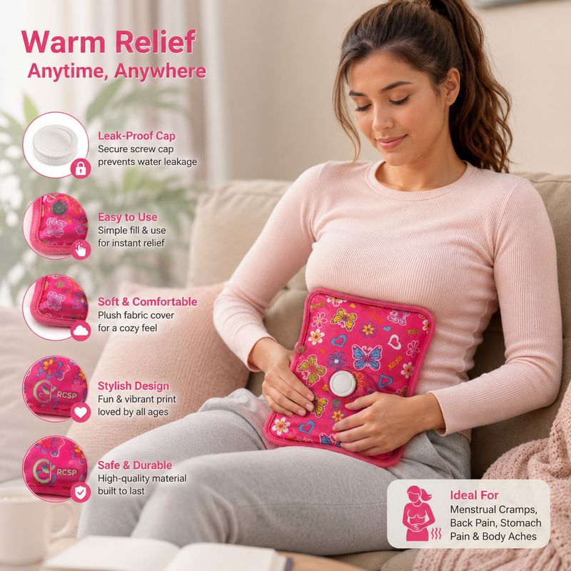 RCSP Electric Hot Water Bag with Auto Cut Reusable Pain Relief Leak-Proof Full Body Heating Pad - Image 5
