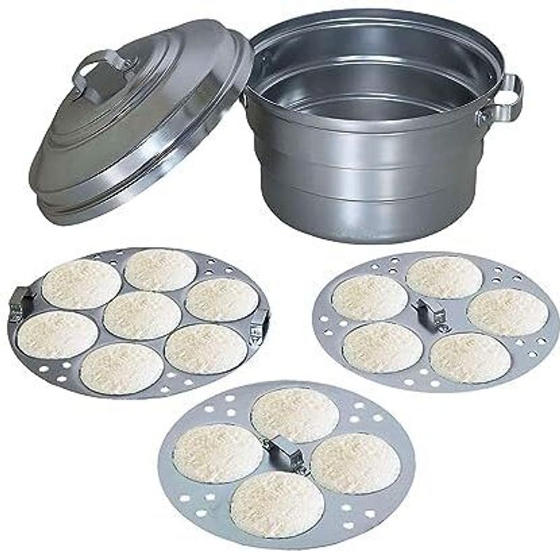 Q8 Twinkle Idiyappam Maker-Steamer-Cooker (Hard-Anodized Aluminum) Induction Idli Maker (3 Plates , 17 Idlis ) - Image 6