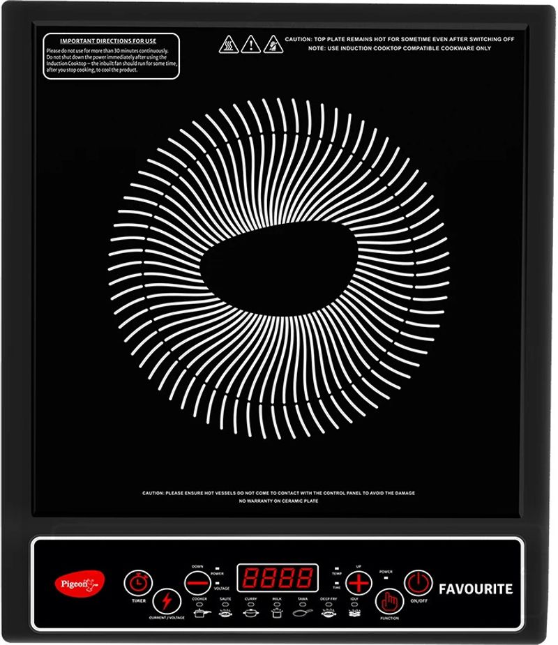 Pigeon 1800 W Induction Cooktop Push Button (Black, Favourite)