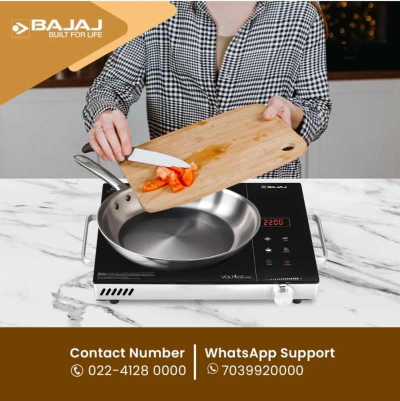 BAJAJ 2200 W Radiant Cooktop Touch Panel, Jog Dial (Black, White, Silver, IRX 220F INFRARED newtouch) - Image 4