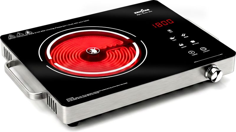 Kenstar 2200W Infrared Cooktop, Silver, Black - Image 3