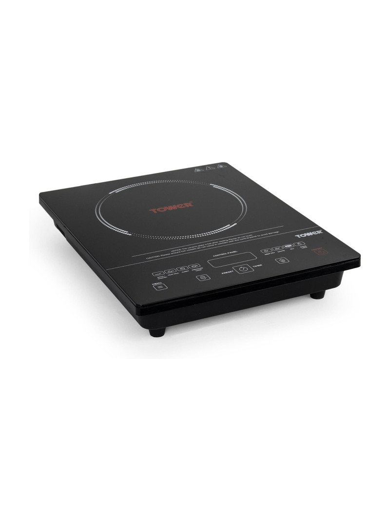 Tower 2000 W Induction Cooktop Touch Panel (Black, Windsor, 7 Preset Menus, Portable Electric Stove, Fast Heating, Energy Efficient)