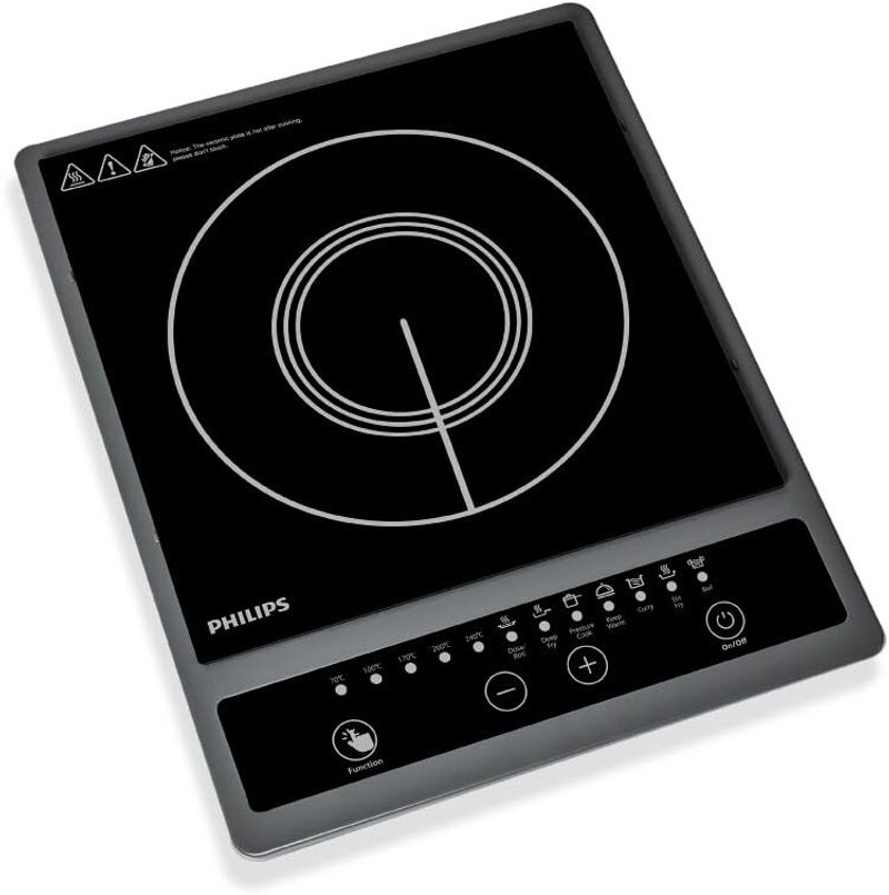 PHILIPS 1300 W इंडक्शन कुकटॉप पुश बटन (बहुरंगी, HD4934/00) - Image 2