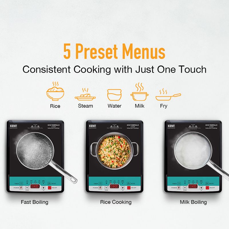 KENT 1500W Induction Cooktop Black - Image 4