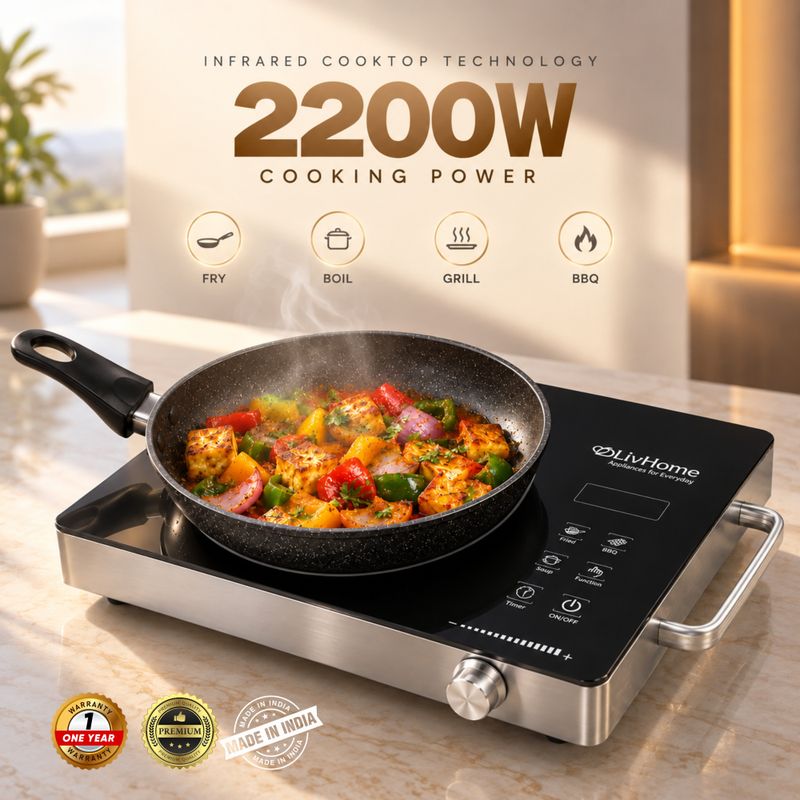 LivHome 2200W Infrared Cooktop Black - Image 4