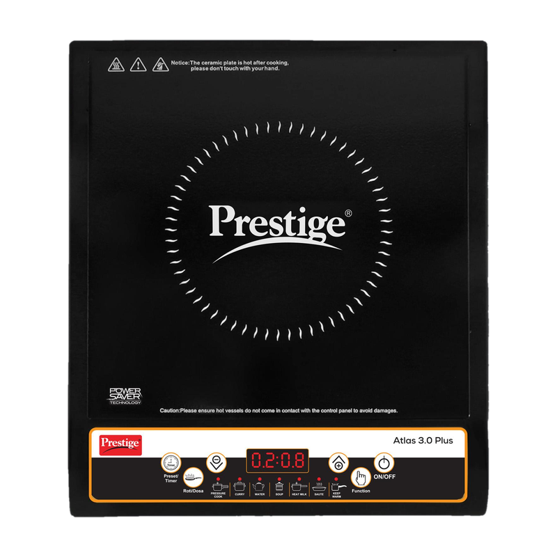 Prestige 1600 W Induction Cooktop Push Button (Black, Atlas 3.0 Plus)