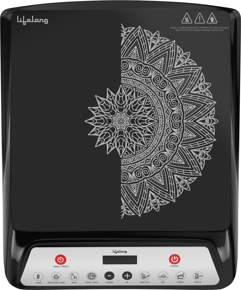 Lifelong 1800 W Induction Cooktop Push Button Black, LLIC100