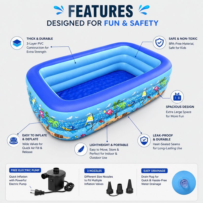 Acqua Scape Ocean Pool 210 cm Inflatable Swimming Pool - Image 4