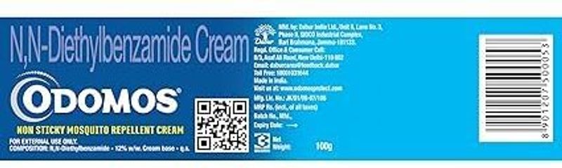 Dabur Odomos Non-Sticky Mosquito Repellent Cream 100g - Image 3