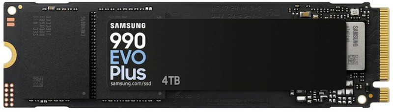 Samsung 990 EVO Plus 4 TB Desktop Black PCIe NVMe Internal Solid State Drive (SSD) (MZ -V9S4T0BW) (Interface: PCIe NVMe, Form Factor: M.2)
