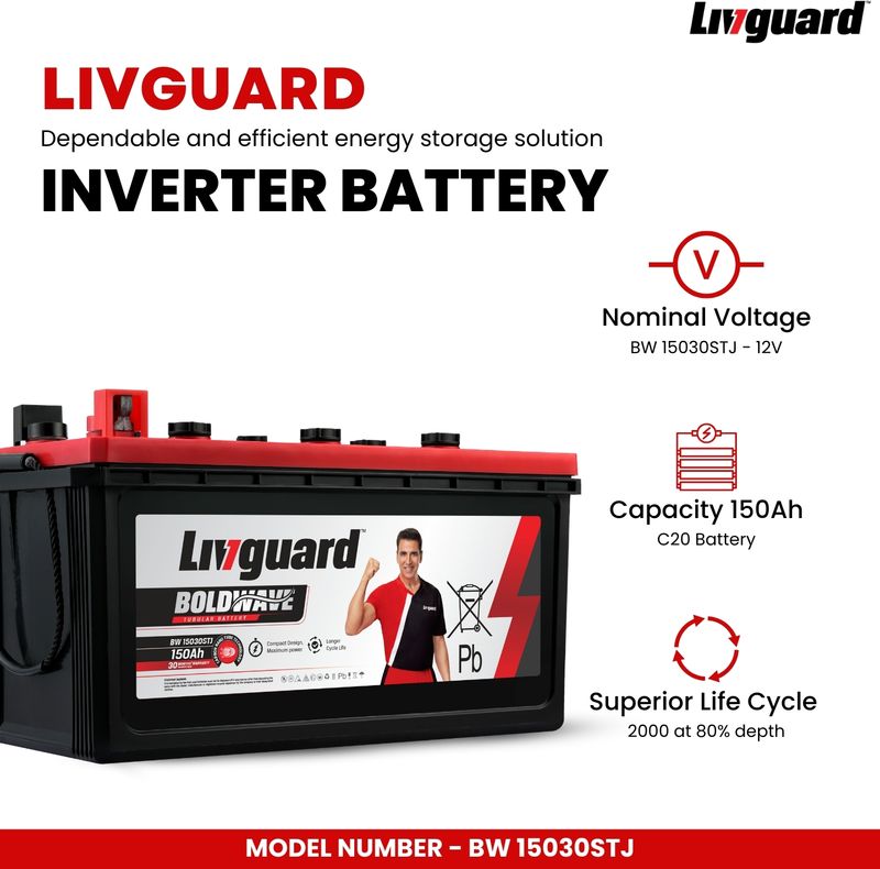 Livguard 150Ah Tubular Inverter Battery BW15030STJ - Image 3