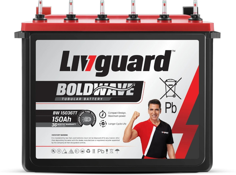 Livguard 3 Year Warranty Tubular Inverter Battery 150 Ah, BW15036TT