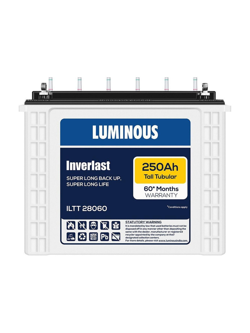 LUMINOUS 60 Months Warranty Tubular Inverter Battery 250 Ah, ILTT28060