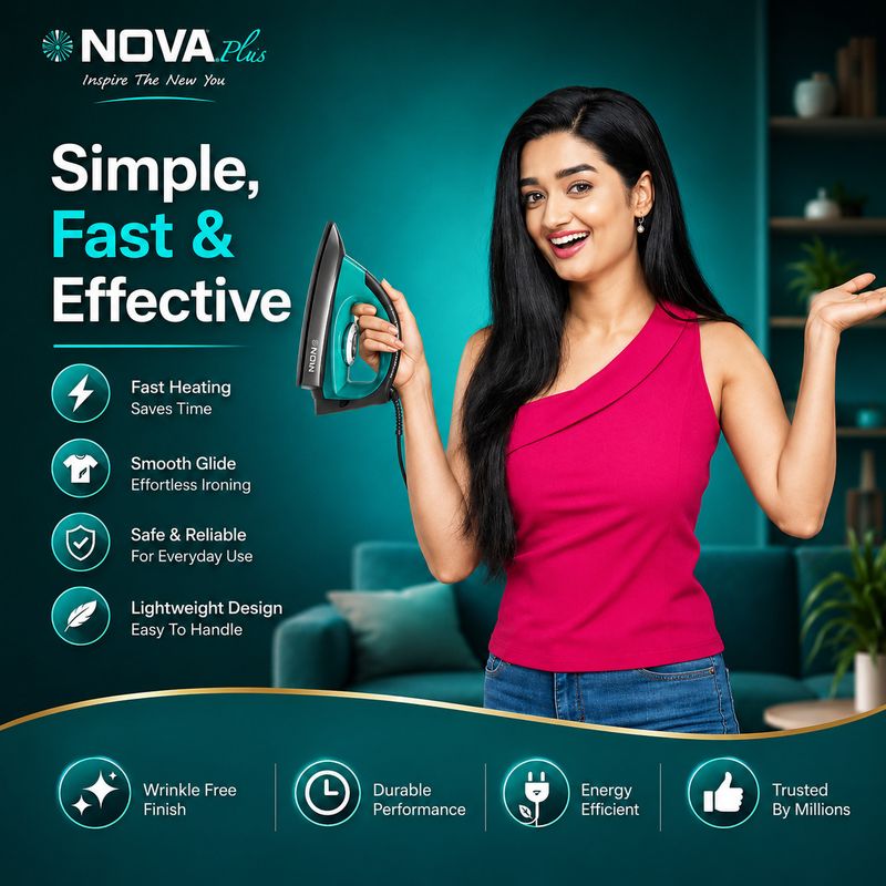 Nova Plus Amaze NI 10 1100W Dry Iron - Image 4