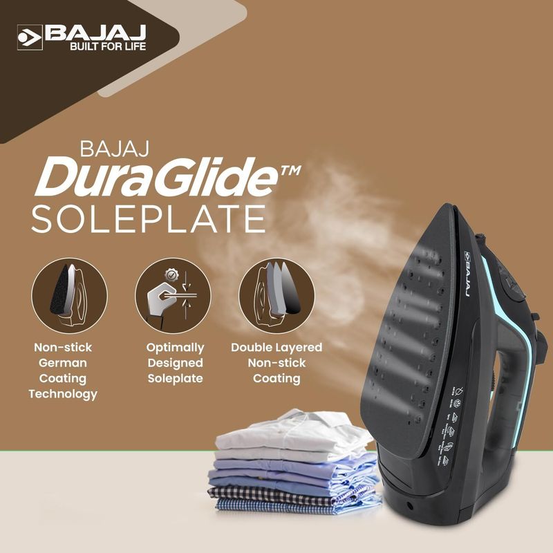 BAJAJ mx45 2000W Steam Iron (Black, Grey) - Image 4