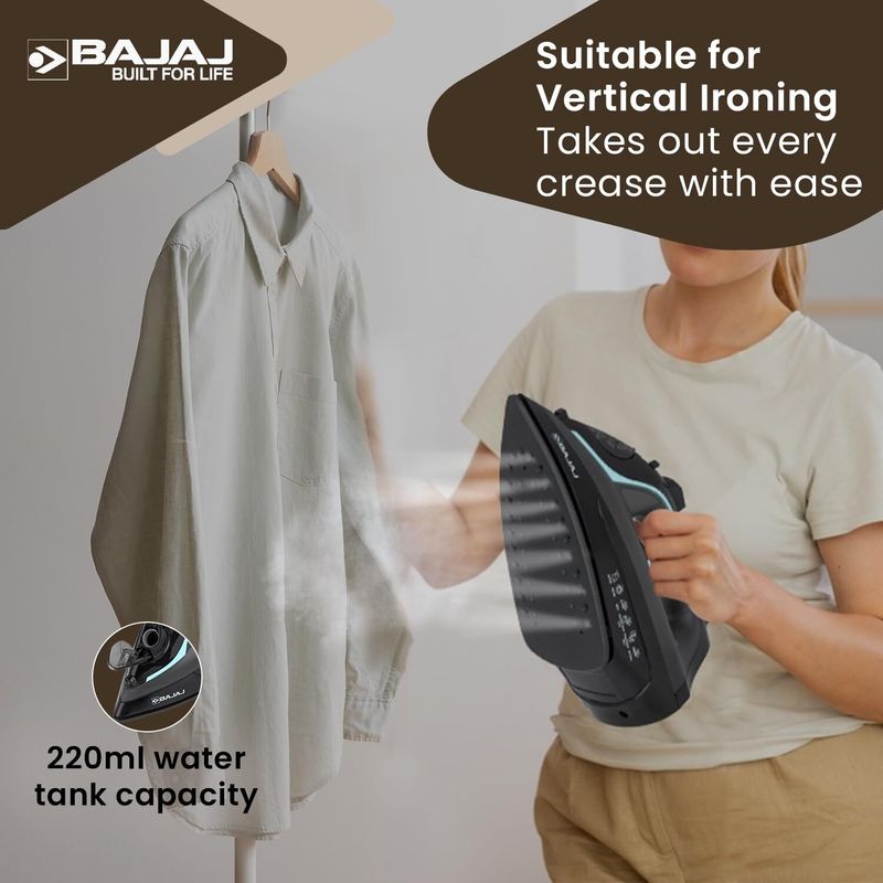 BAJAJ mx45 2000W Steam Iron (Black, Grey) - Image 3