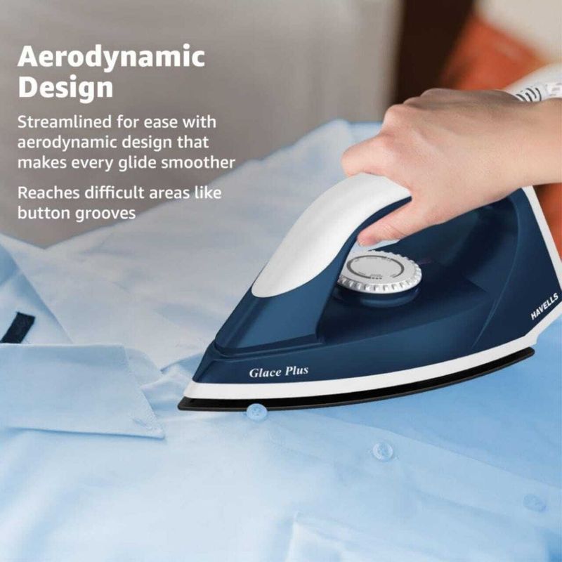 HAVELLS Glace Plus 1000W Dry Iron (Blue) - Image 6