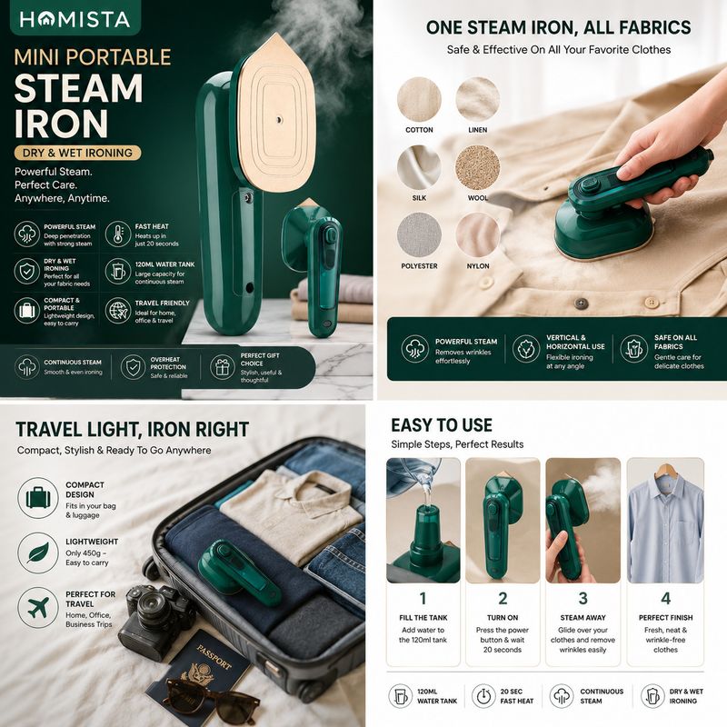 HOMISTA Micro Portable Steam Iron - Image 3