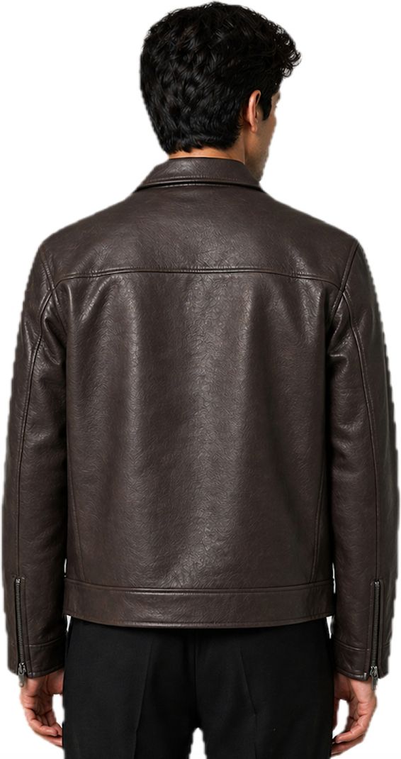 SAFAISION Men Solid Leather Jacket - Image 3