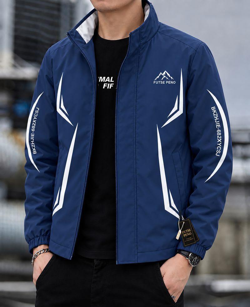 FUTSE PENO Men Printed Biker Jacket - Image 2