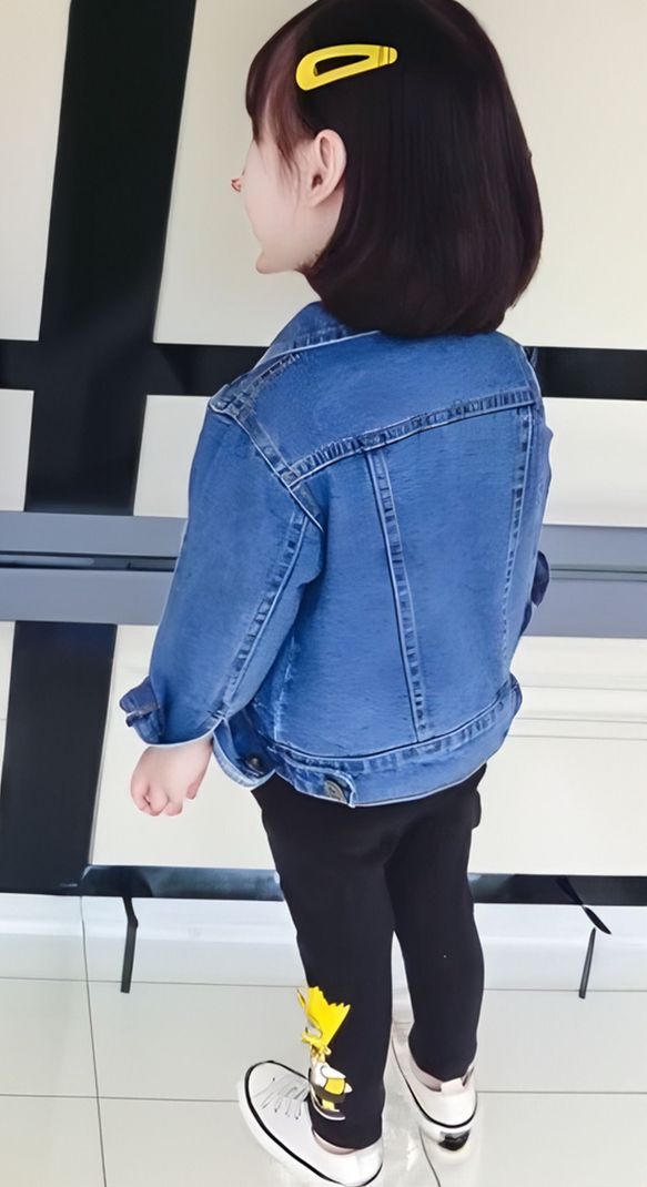 hyfashion Boys & Girls Solid Denim Jacket (Blue) - Image 3
