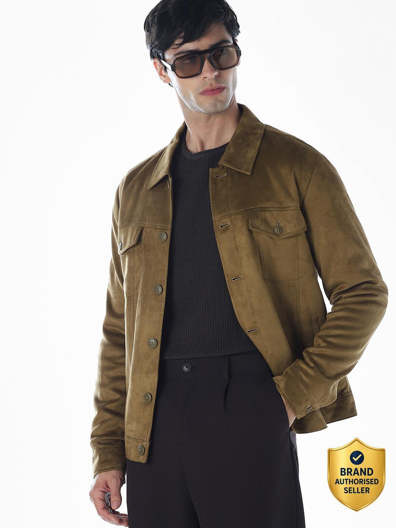 Men Solid Casual Jacket