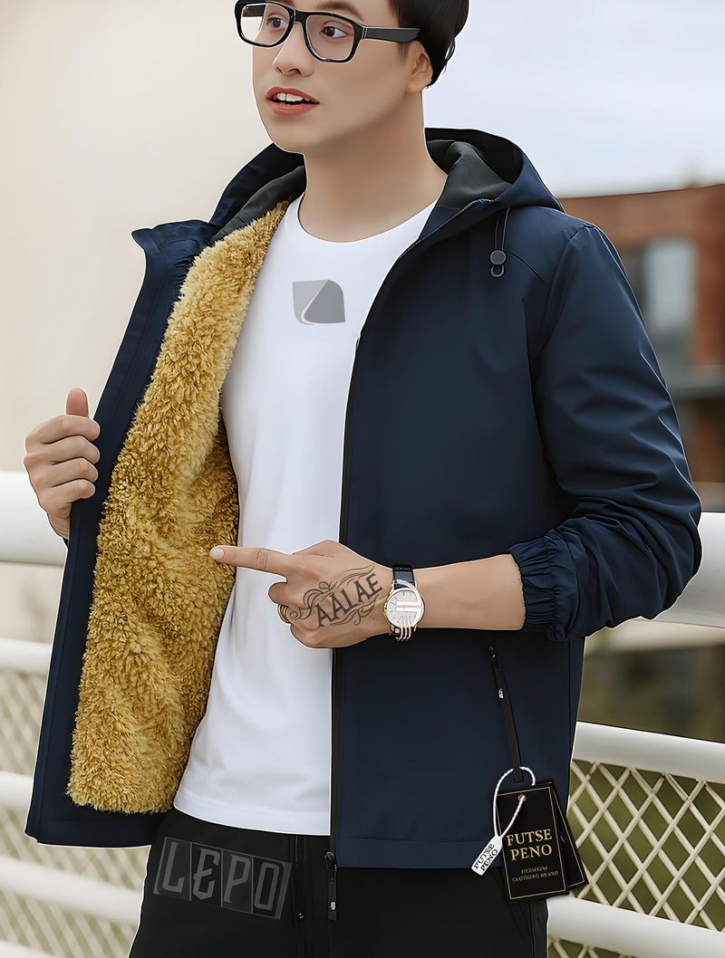 FUTSE PENO Men Striped Casual Jacket - Image 2