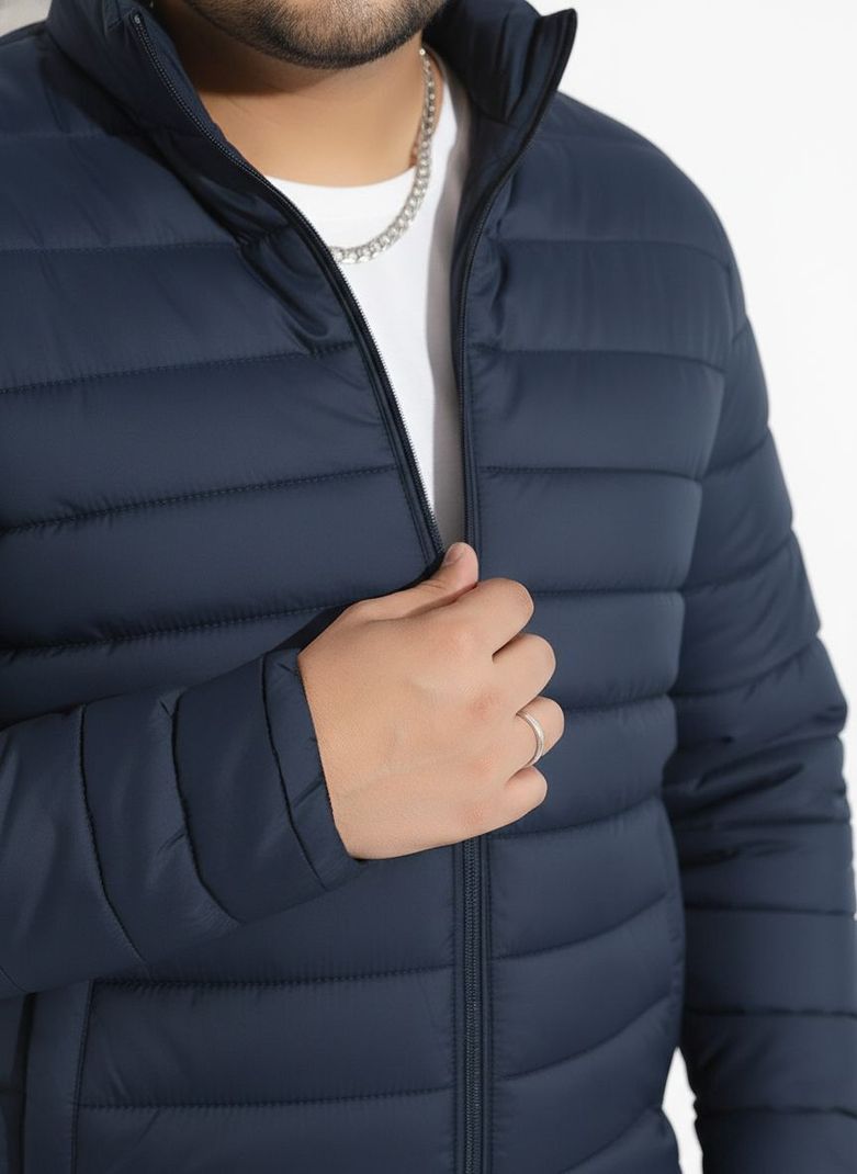 UNSTD Men Plus Size Solid Puffer Jacket - Image 3