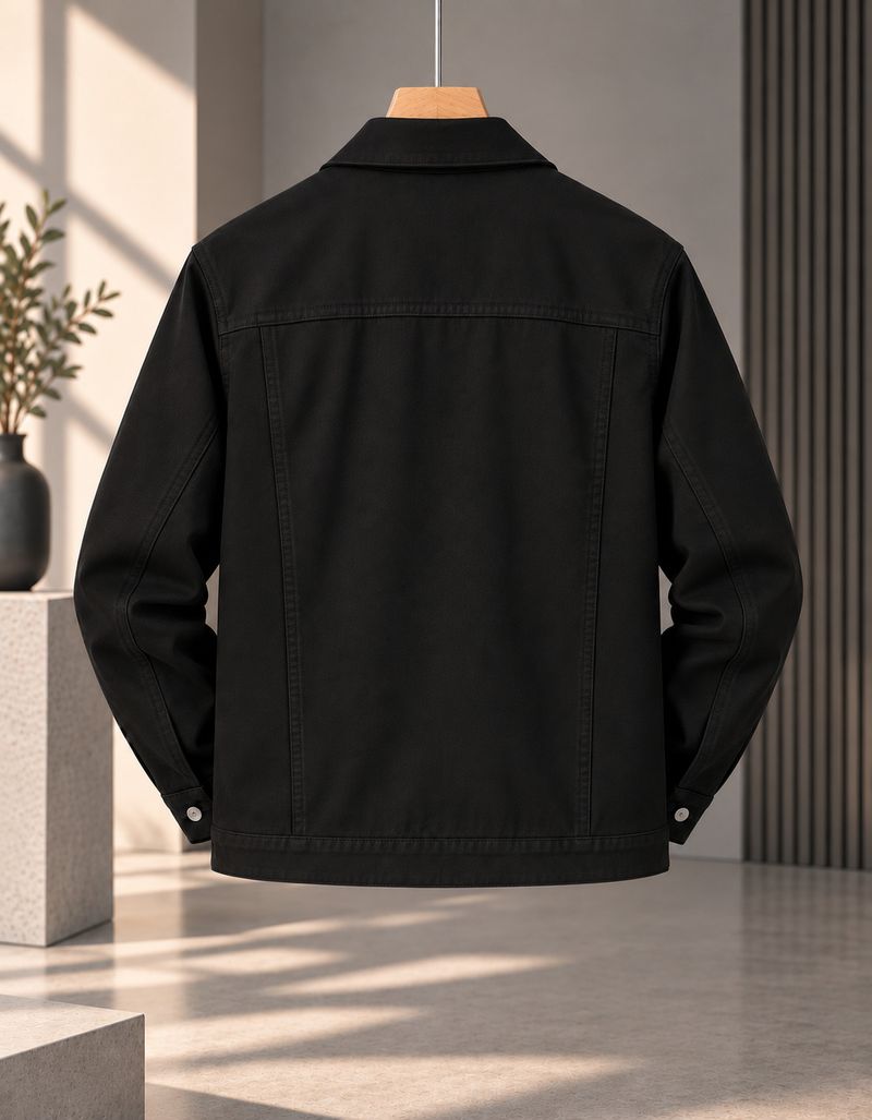 MONTREZ Men Solid Casual Denim Jacket - Image 4