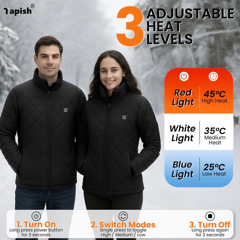 Tapish Men & Women Self Design Quilted Jacket - Image 4