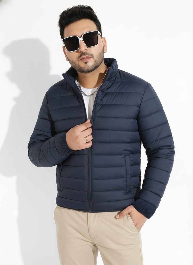 UNSTD Men Plus Size Solid Puffer Jacket - Image 4