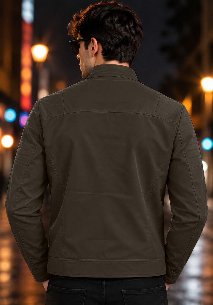 MOTREX Men Solid Leather Jacket - Image 3