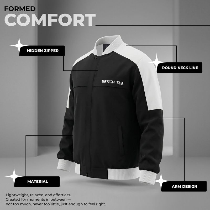 LIZBEE Men Colorblock Bomber Jacket - Image 5