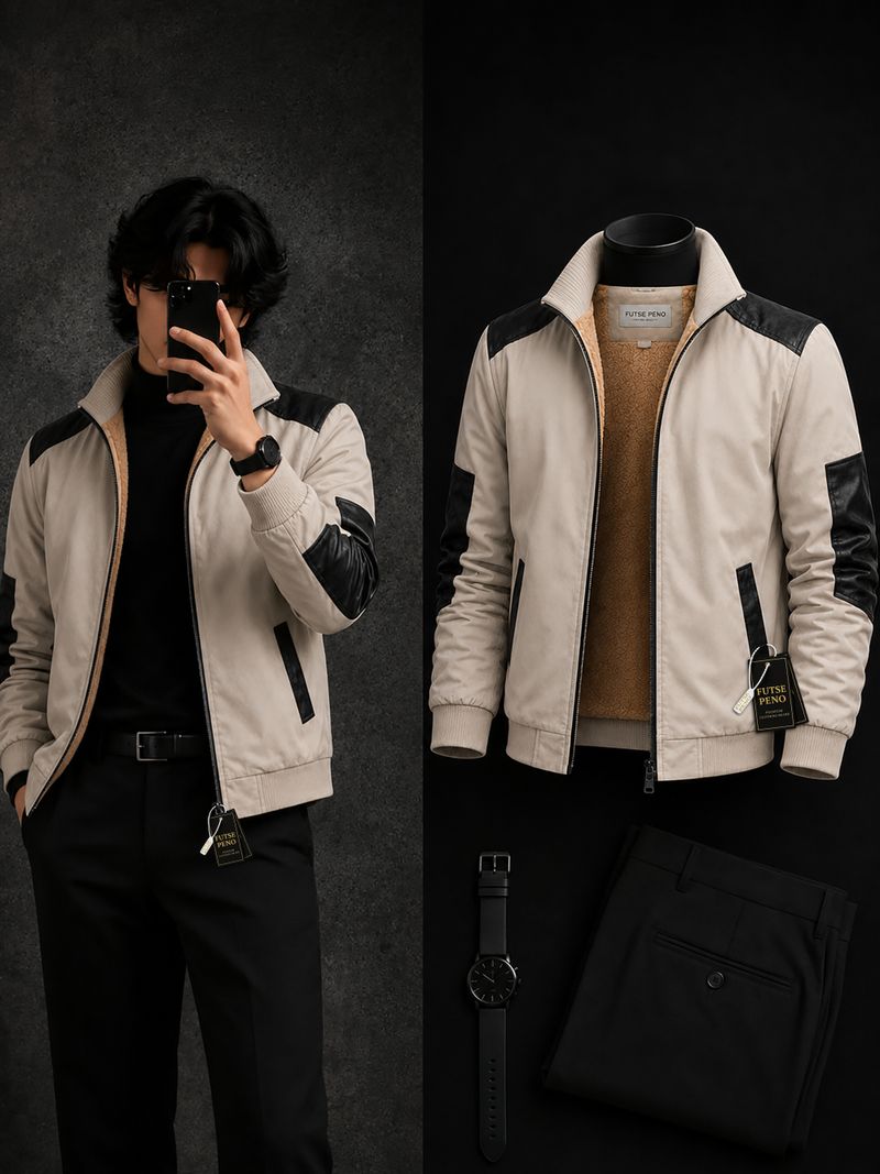 FUTSE PENO Men Colorblock Casual Jacket - Image 2