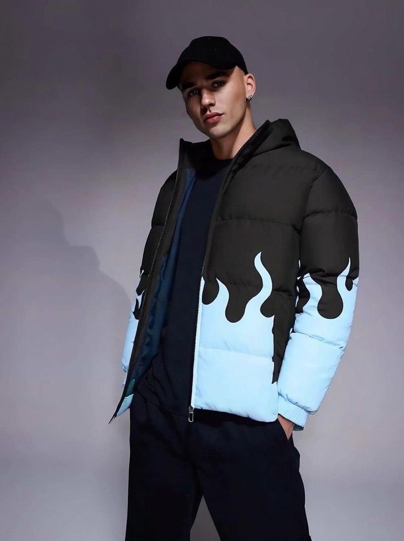 Eddicted Men Printed Puffer Jacket - Image 2
