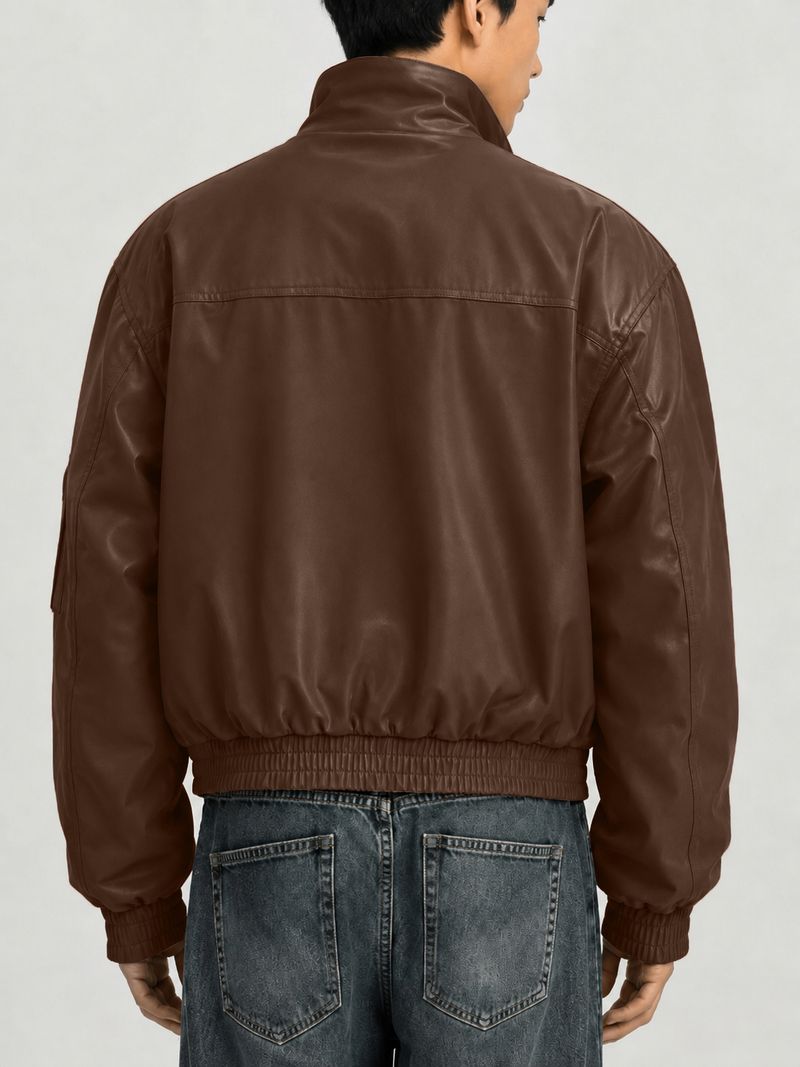 MOTREX Men Solid Leather Jacket - Image 4