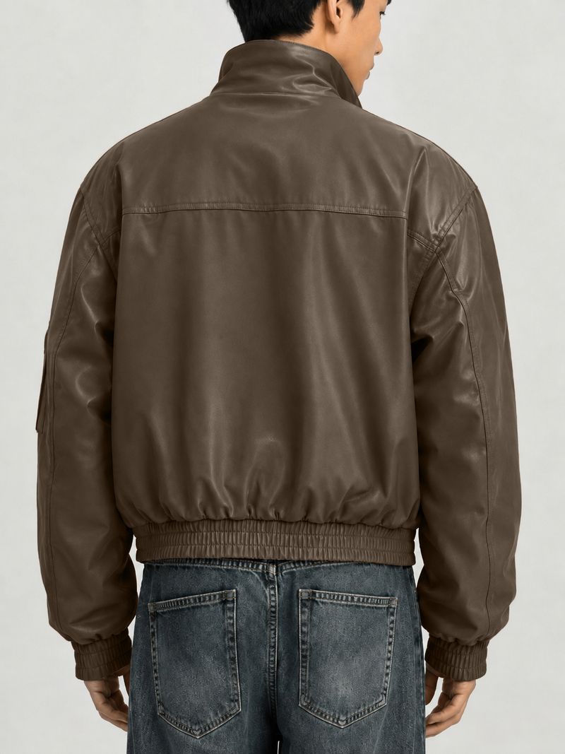 MOTREX Men Solid Leather Jacket - Image 4